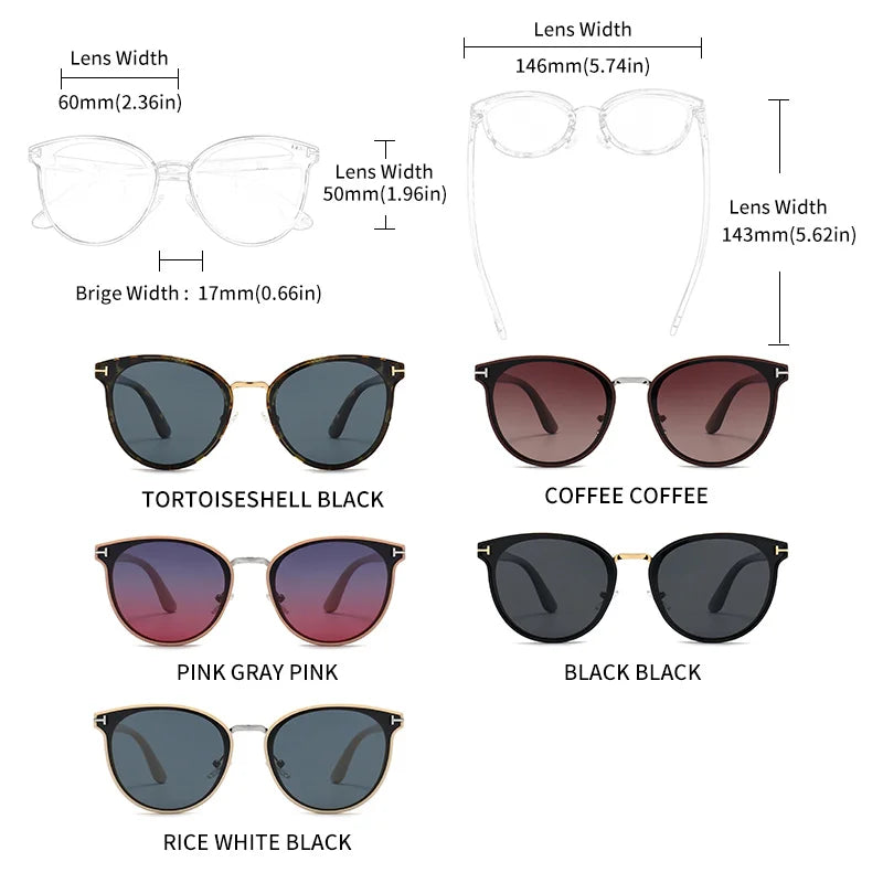 Women's Sunglasses with Cat Eye Design and Polarized Lenses