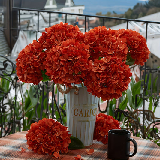 Autumn Hydrangea Set of 5 – Vibrant Artificial Flowers 50 cm