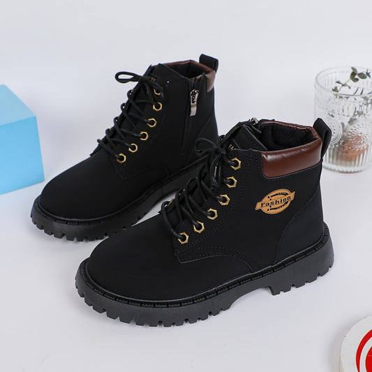 Sturdy Boys Boots with Zipper and Non-Slip Sole
