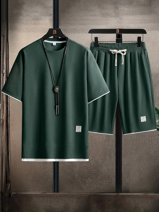 Modern breathable men's summer set – T-shirt & shorts