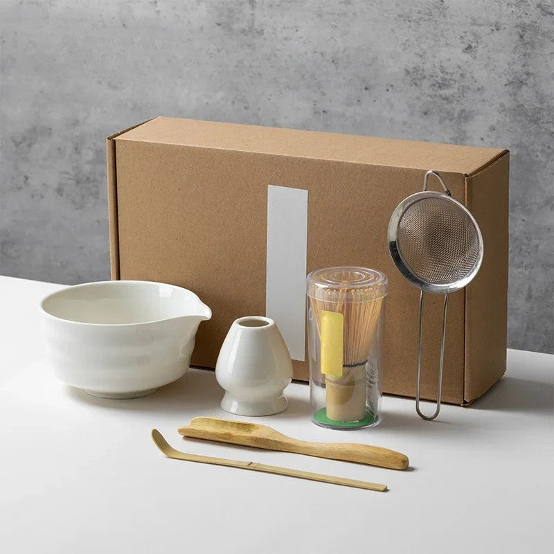 Matcha Complete Tea Set 6-Piece – Bowl, Bamboo Whisk, Spoon & Accessories