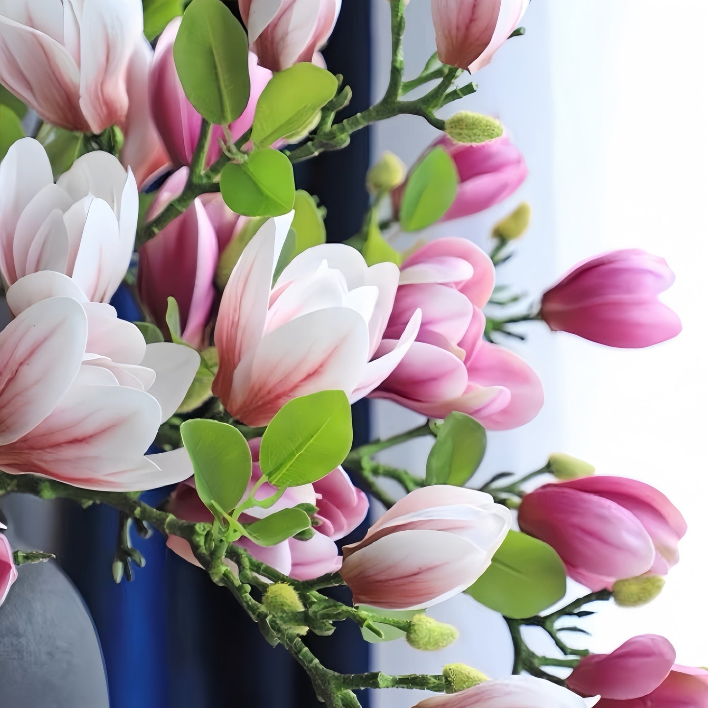 Elegant Silk Magnolia Flowers Set of 4 – 68 cm