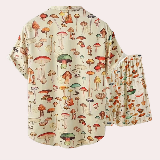 Men's summer set with mushroom print