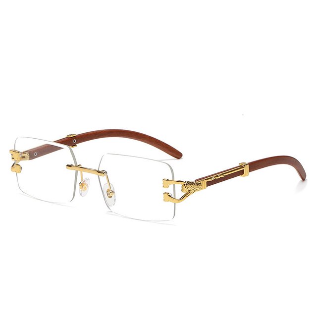 Rimless Sunglasses with Blue Gradient Lenses – UV400 Protection