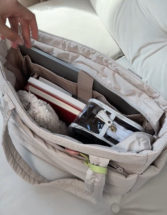 Large puffer bag for women – Fashionable quilted shoulder bag with plenty of space