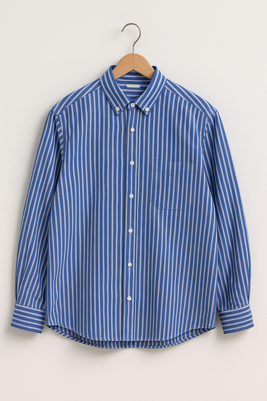 Men's Striped Long Sleeve Shirt with Chest Pocket