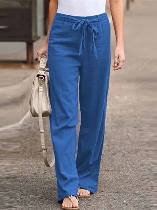Women’s High-Waist Linen Wide-Leg Pants