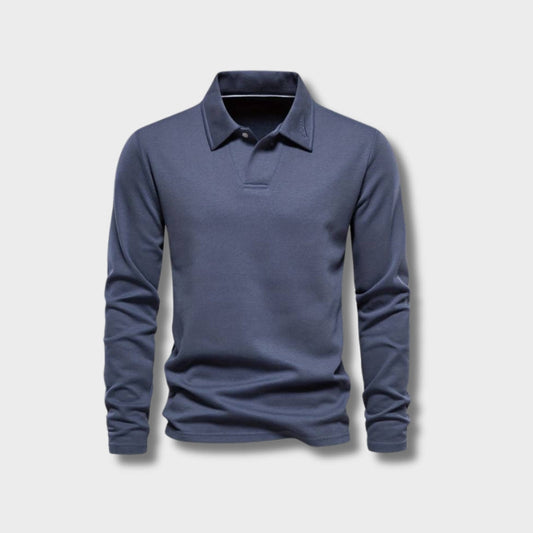 Long Sleeve Polo Shirt with Classic Collar - Men