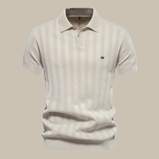 Striped Men's Polo with Collar and Timeless Look – Comfort & Style Combined