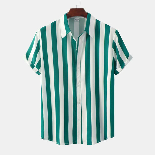 Men's Striped Short Sleeve Shirt – Casual & Sophisticated