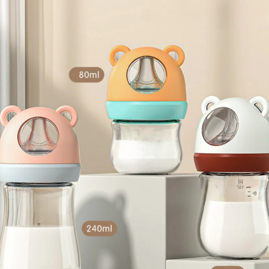 Glazen Babyfles 240ml – BPA-vrij & Anti-Koliek-Novormo