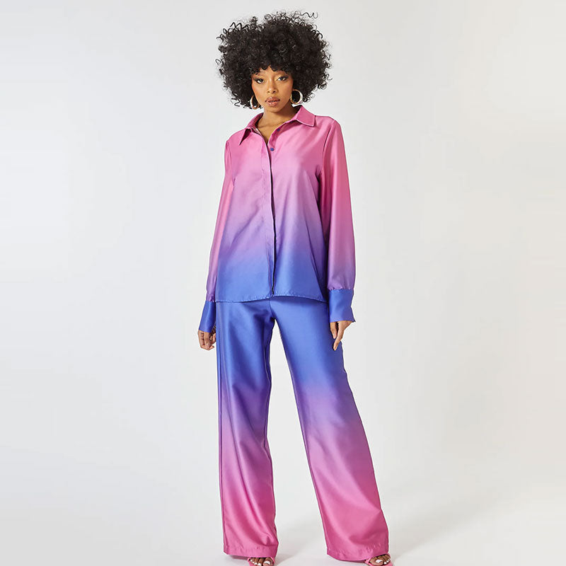 Elegant Women's Co-ord Set with Puff Sleeves and Straight Legs