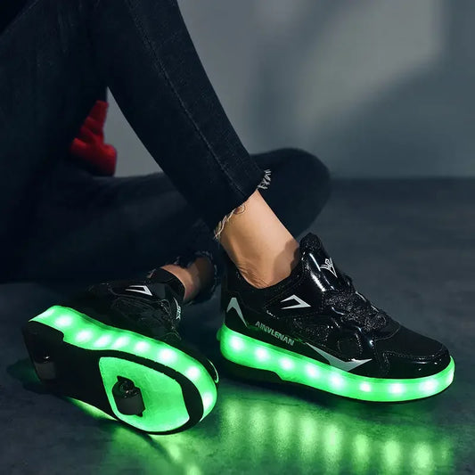LED Light-Up Roller Shoes for Kids – Adjustable & Fun