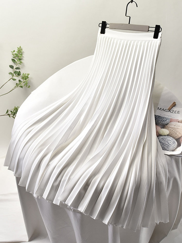 Summery High-Waisted Pleated Skirt – Elegant & Feminine