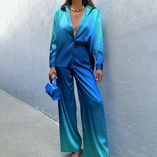 Elegant Women's Co-ord Set with Puff Sleeves and Straight Legs