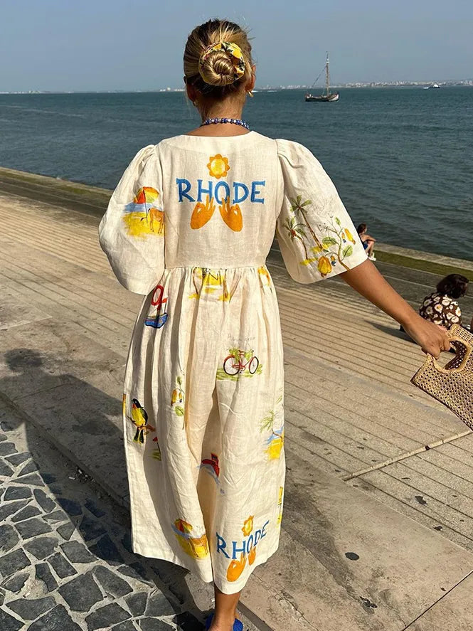 Elegant Women's Summer Dress with Floral Print