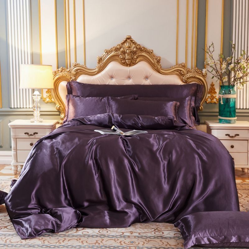 Cooling Satin Bed Linen 4-Piece Set – Luxury Duvet Cover & Pillowcases