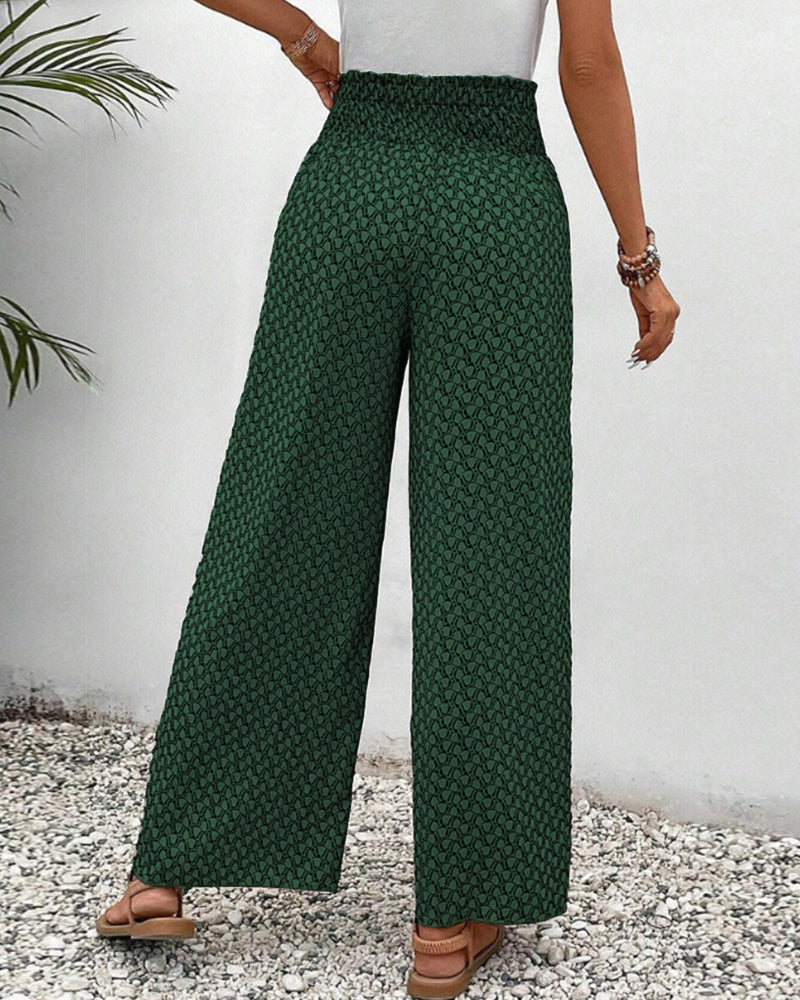 Women’s Flared Pants with Geometric Print