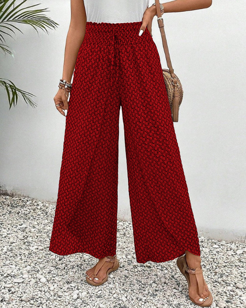 Women’s Flared Pants with Geometric Print
