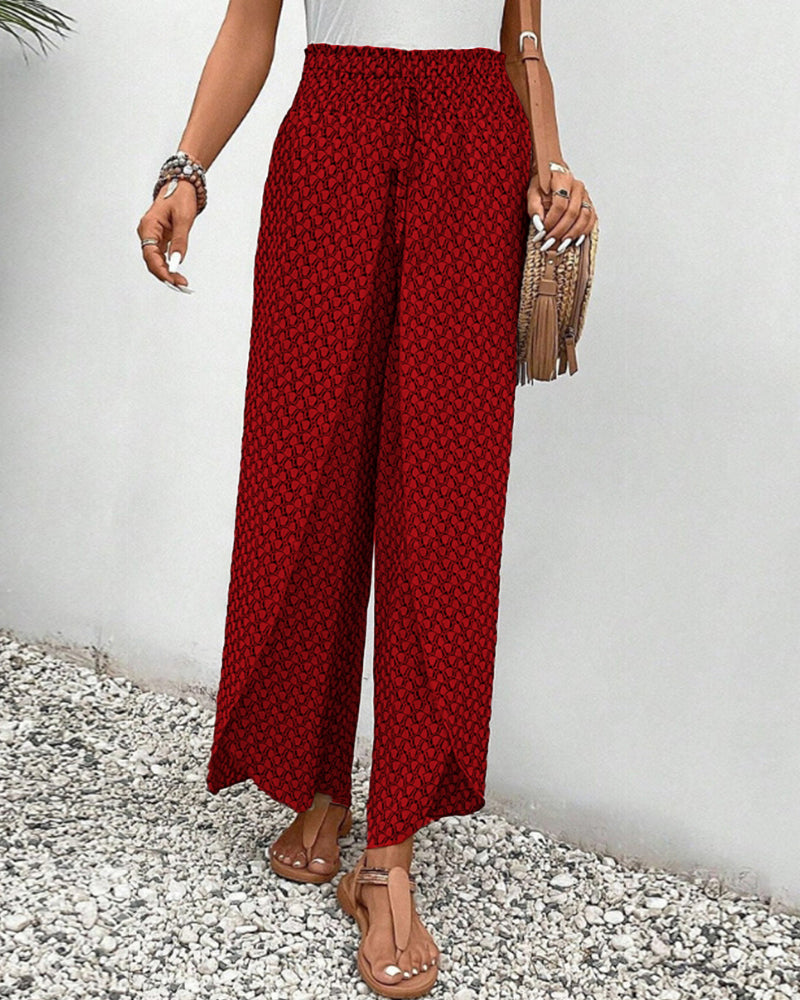 Women’s Flared Pants with Geometric Print