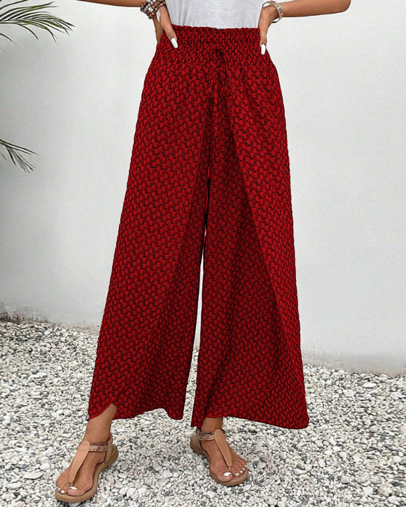 Women’s Flared Pants with Geometric Print