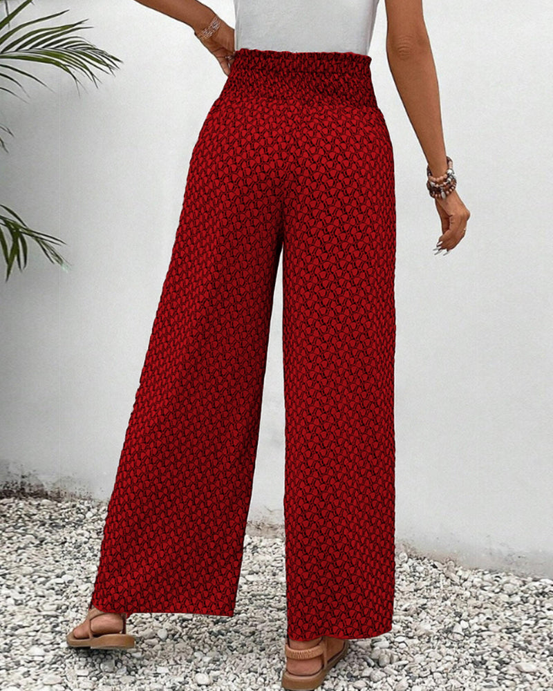 Women’s Flared Pants with Geometric Print