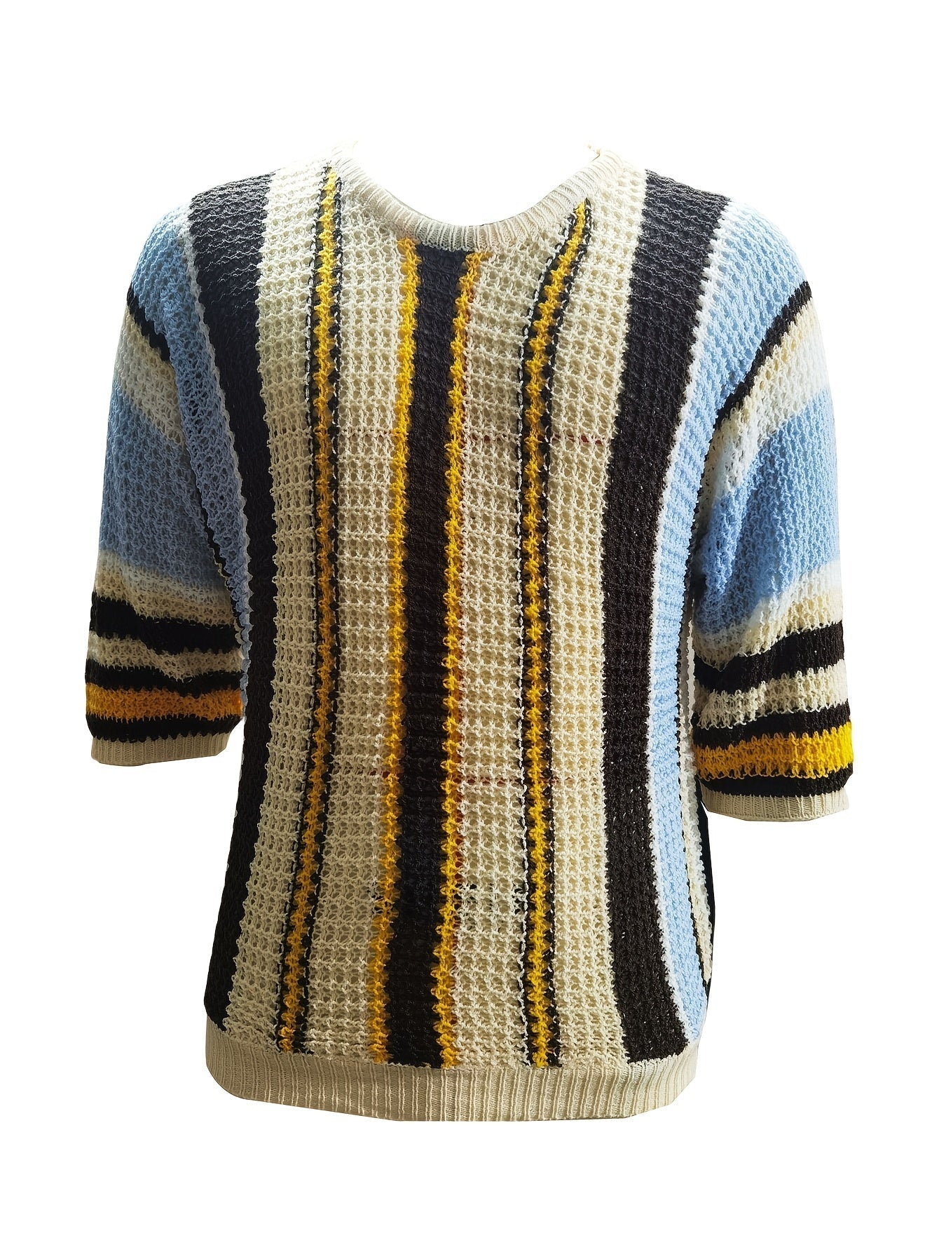 Casual Striped Knit Sweater – Comfortable &amp; Breathable