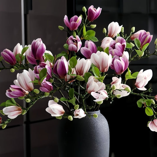 Elegant Silk Magnolia Flowers Set of 4 – 68 cm