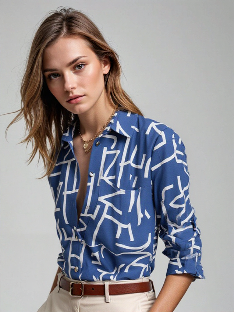 Women's Blouse – Wrap Collar &amp; Smart Casual Look