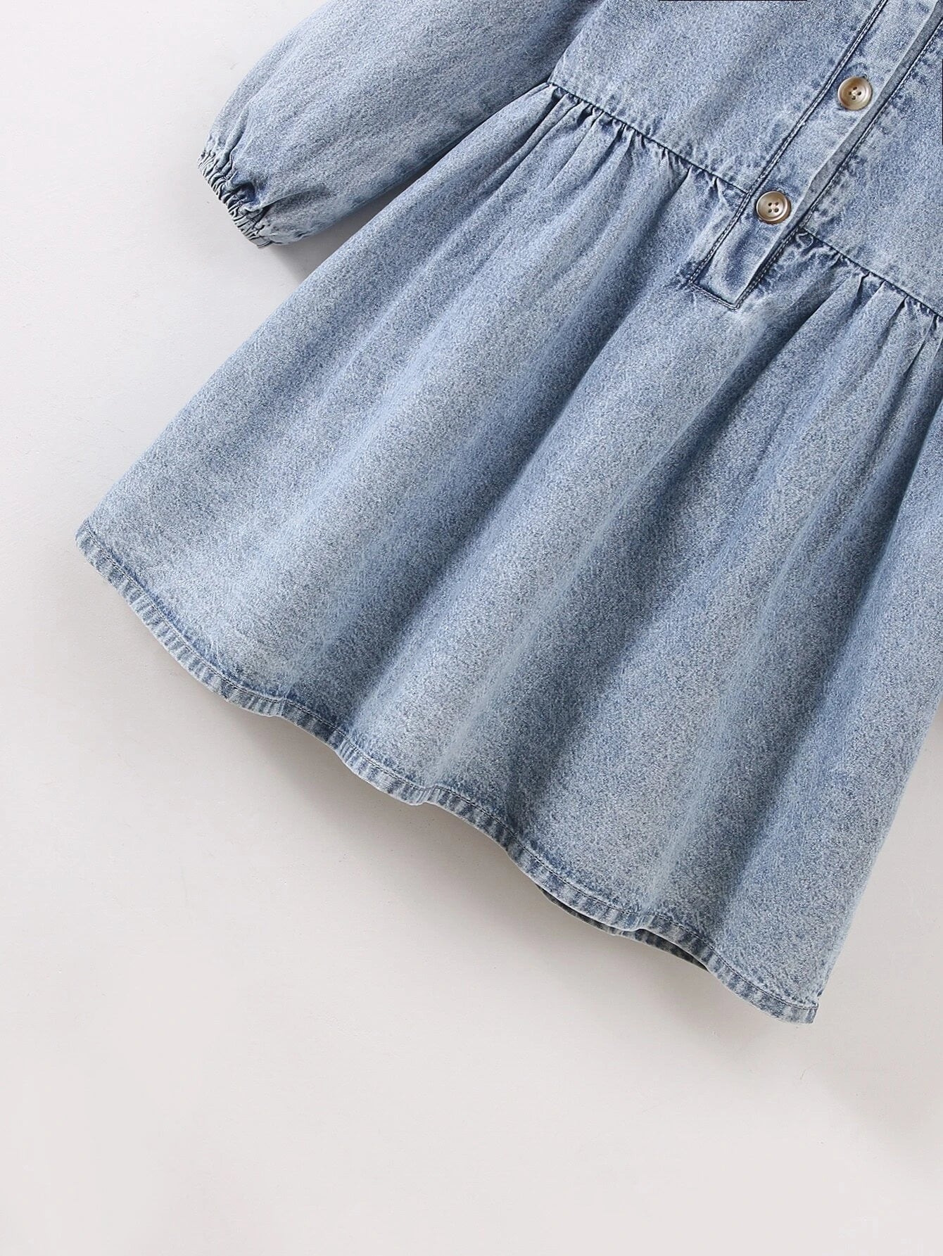 Denim Kids Dress with Ruffle Collar – Playful &amp; Stylish for Any Occasion