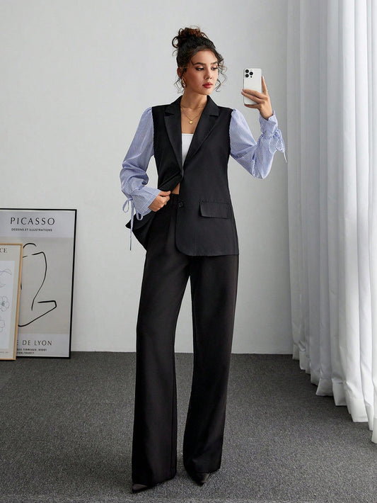 Elegant Single Breasted Blazer with a Fitted Fit for Women