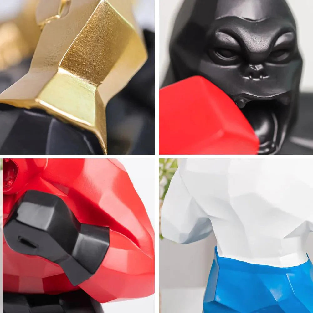 Geometric Gorilla Sculpture – Modern Decorative Accent