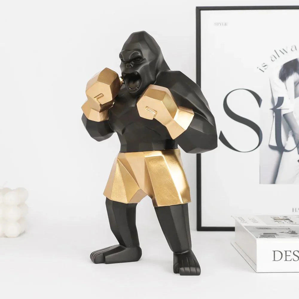 Geometric Gorilla Sculpture – Modern Decorative Accent