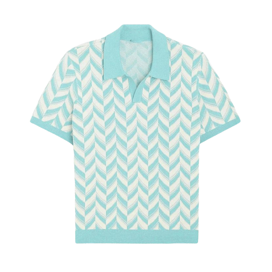 Men's V-neck polo shirt – modern, breathable and stylish