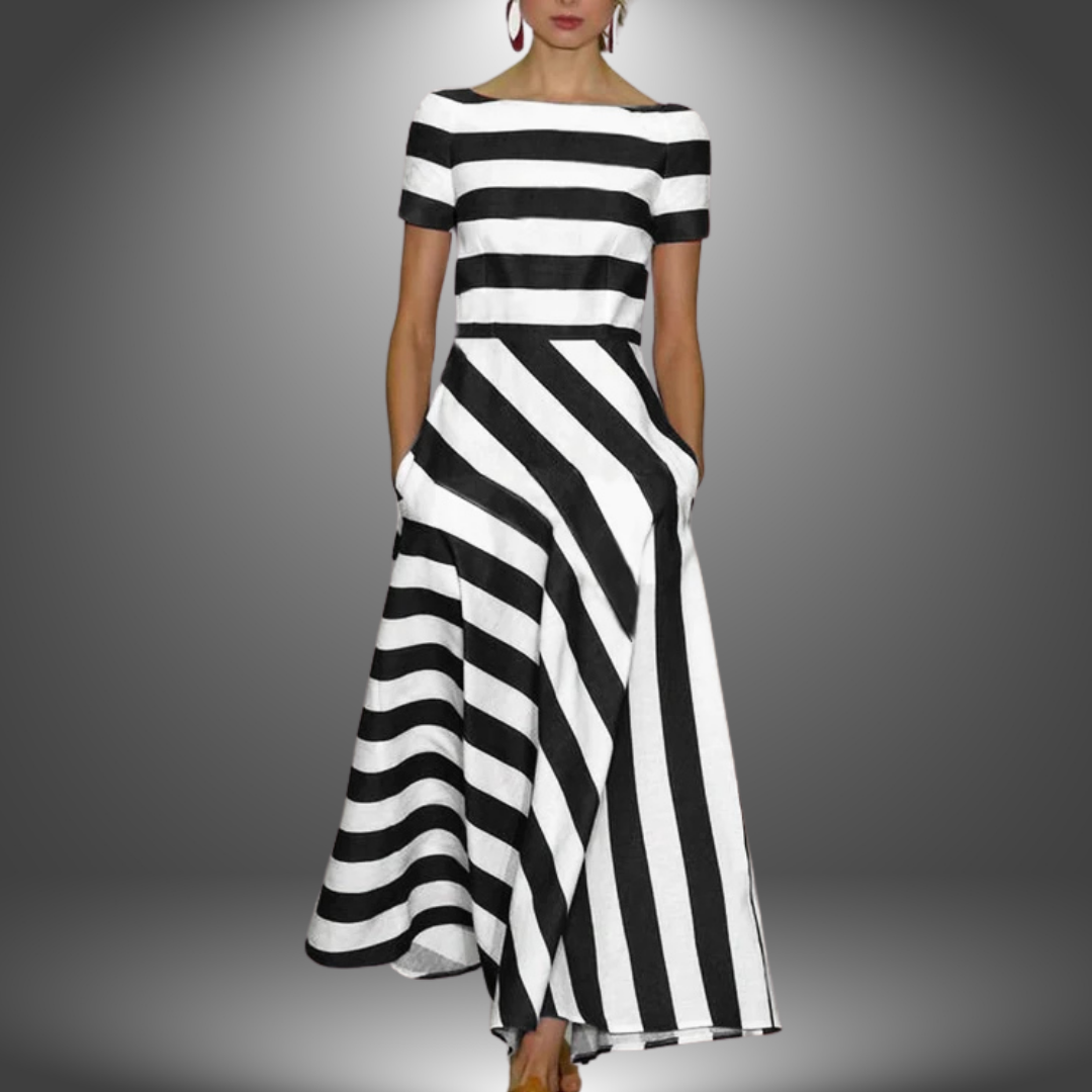 Riviera Stripe Maxi Dress – Diagonal Stripes &amp; Stylish Statement