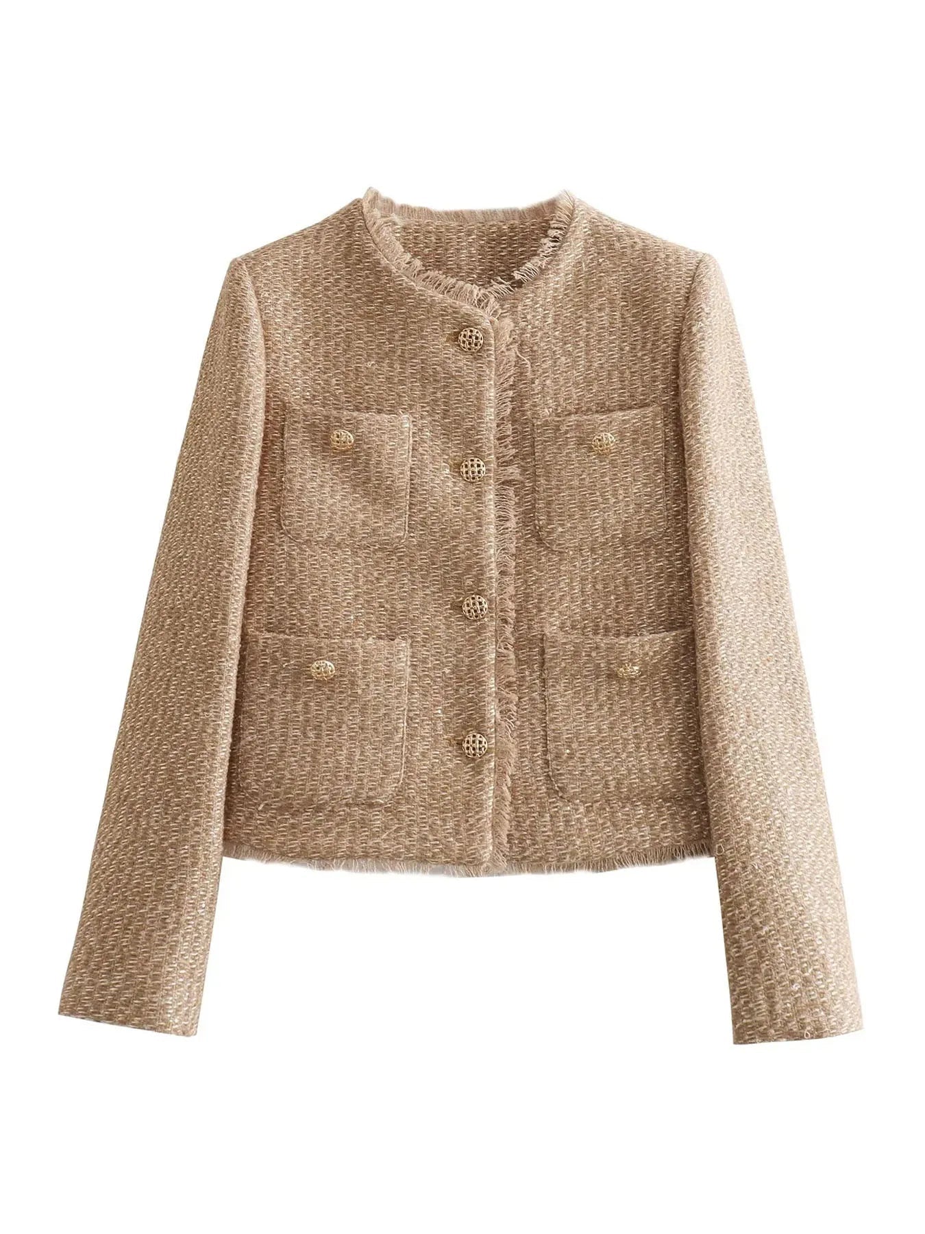 Women’s Tweed Jacket – Elegant Slim Fit