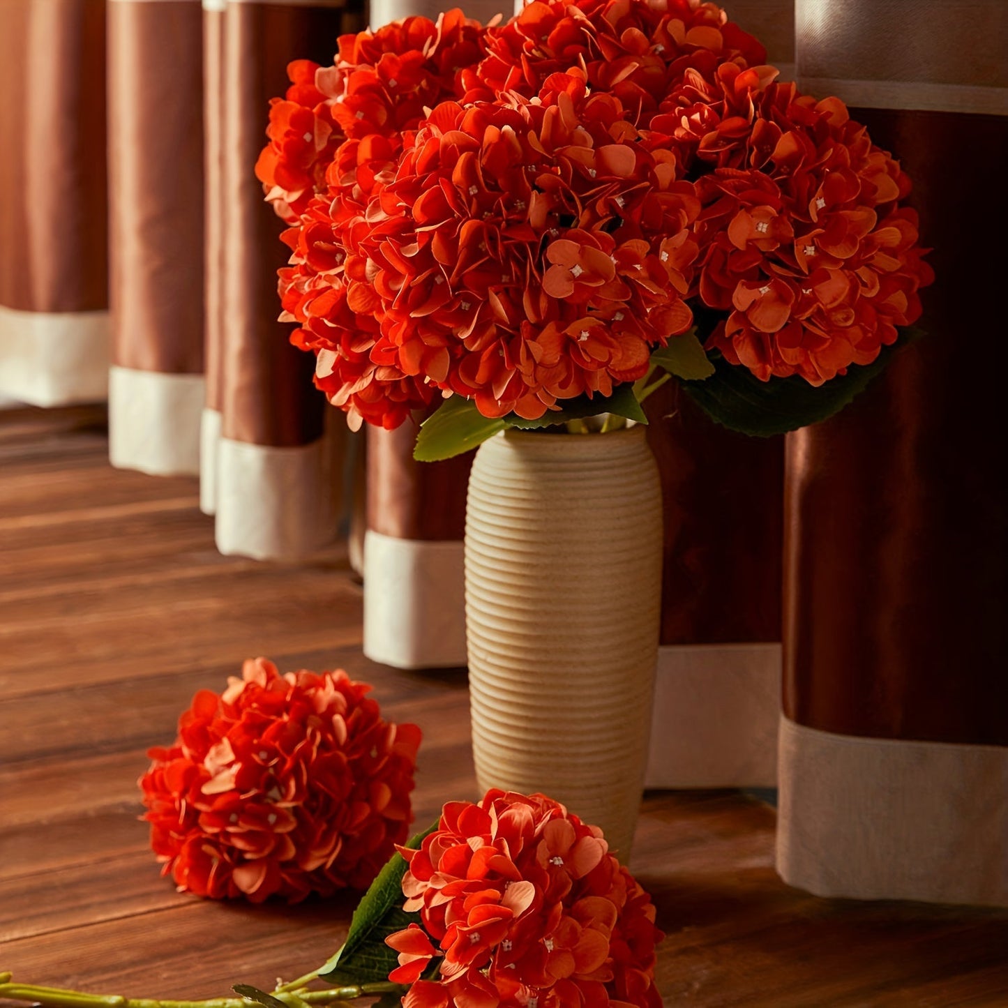 Autumn Hydrangea Set of 5 – Vibrant Artificial Flowers 50 cm