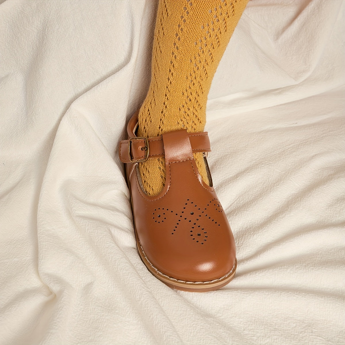 Vintage Flat Girls' Shoes with Non-Slip Sole – Comfortable &amp; Casual