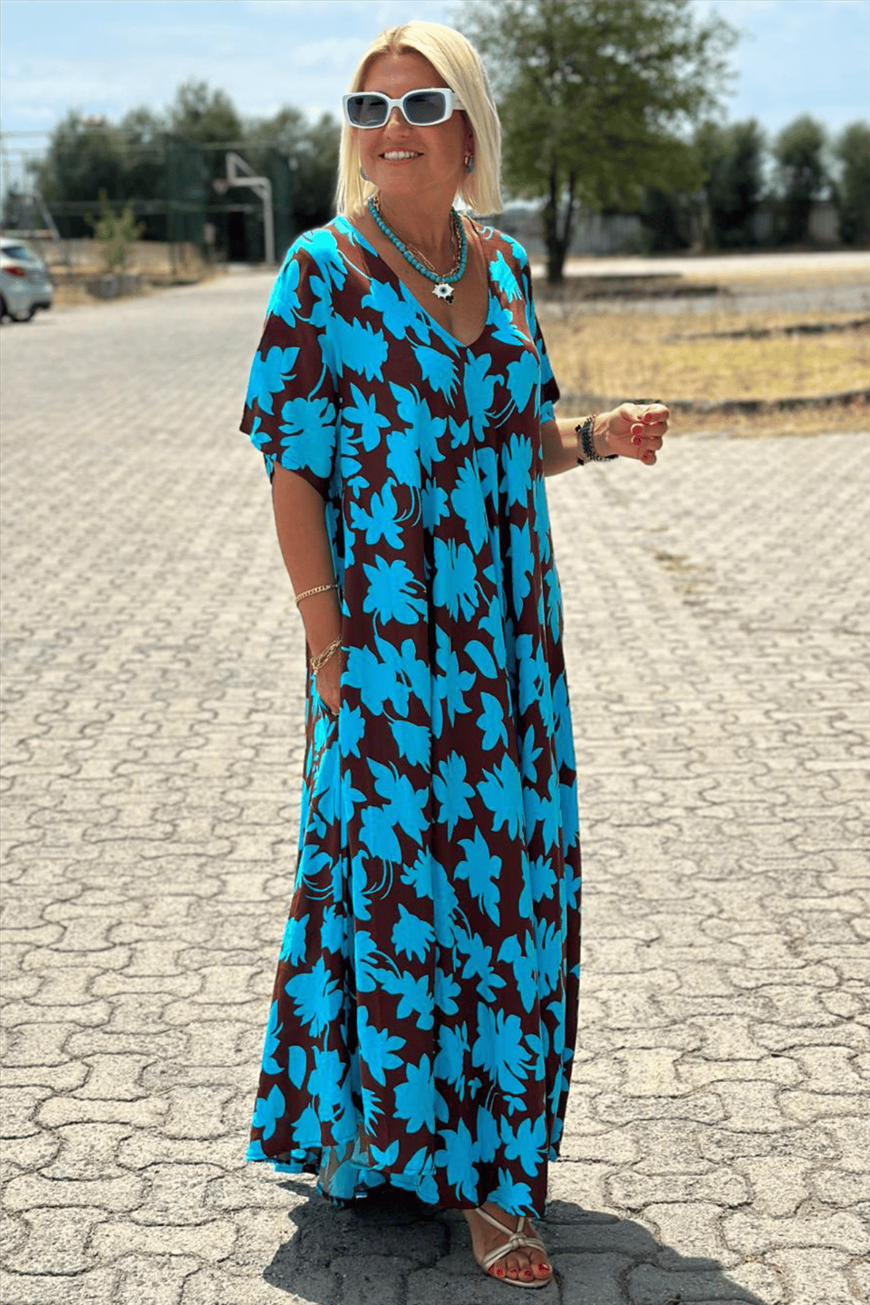 Dolce Vita Maxi Dress – Floral Print &amp; Sunny Feminine Style