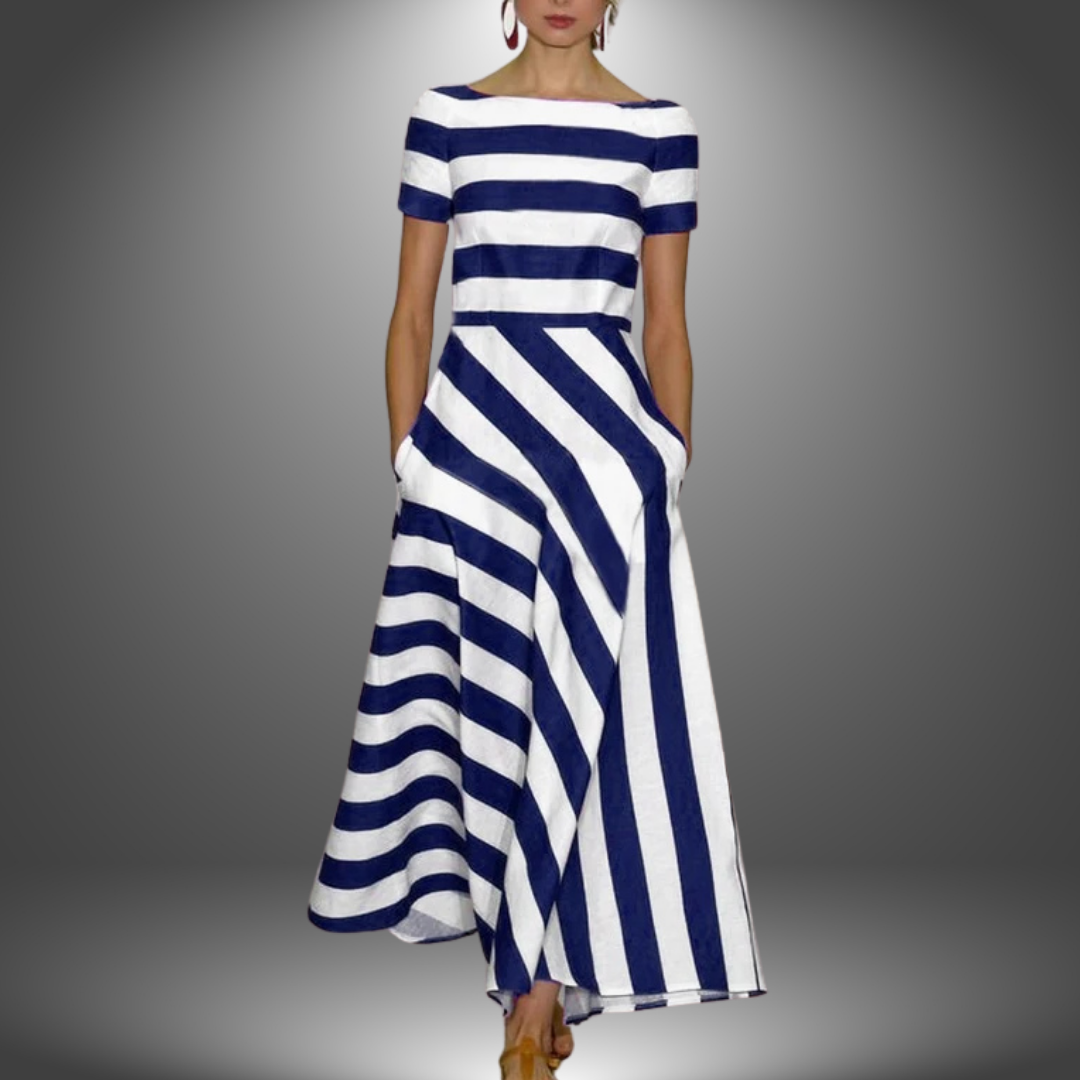 Riviera Stripe Maxi Dress – Diagonal Stripes &amp; Stylish Statement