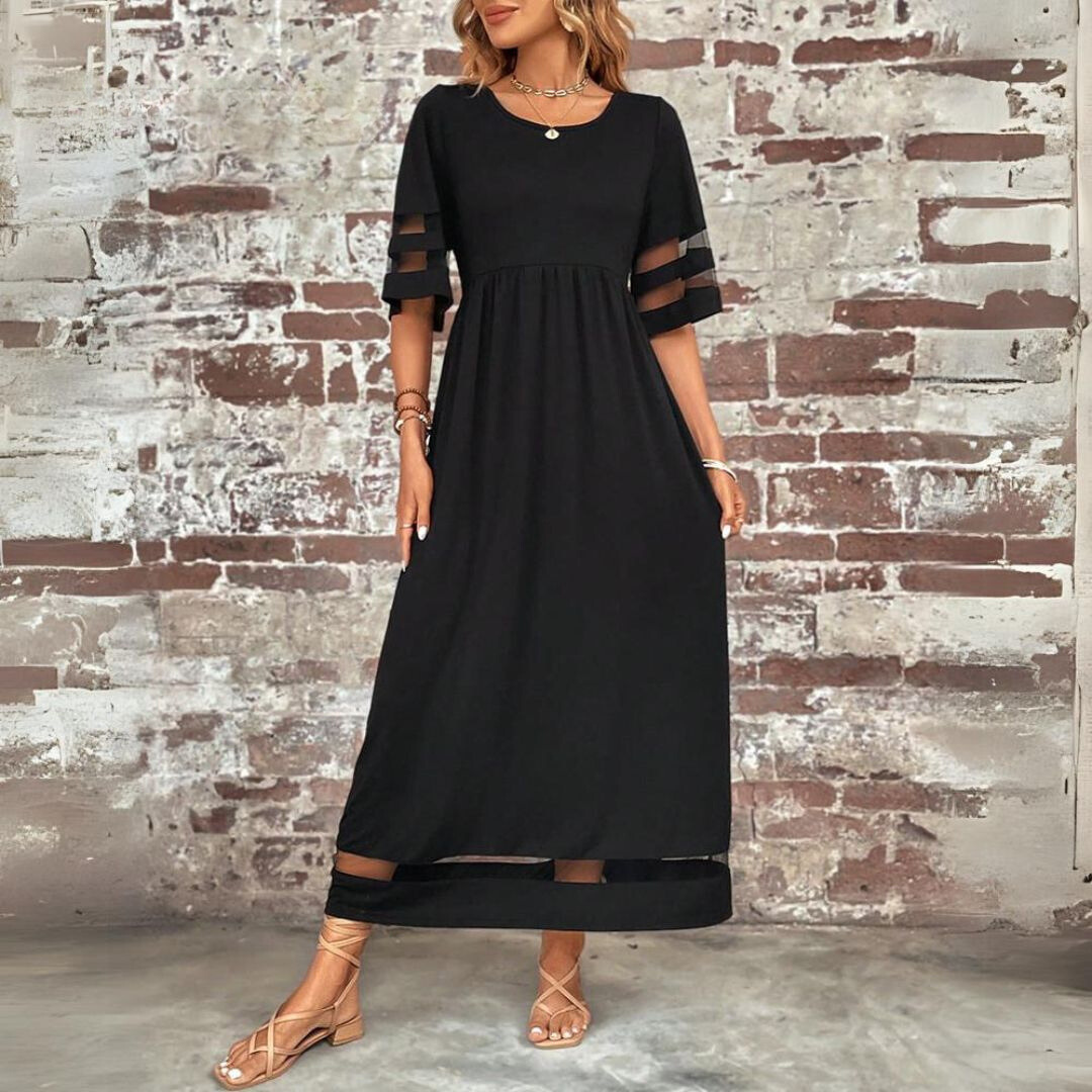 Flattering women's dress with belly cover and elegant fit