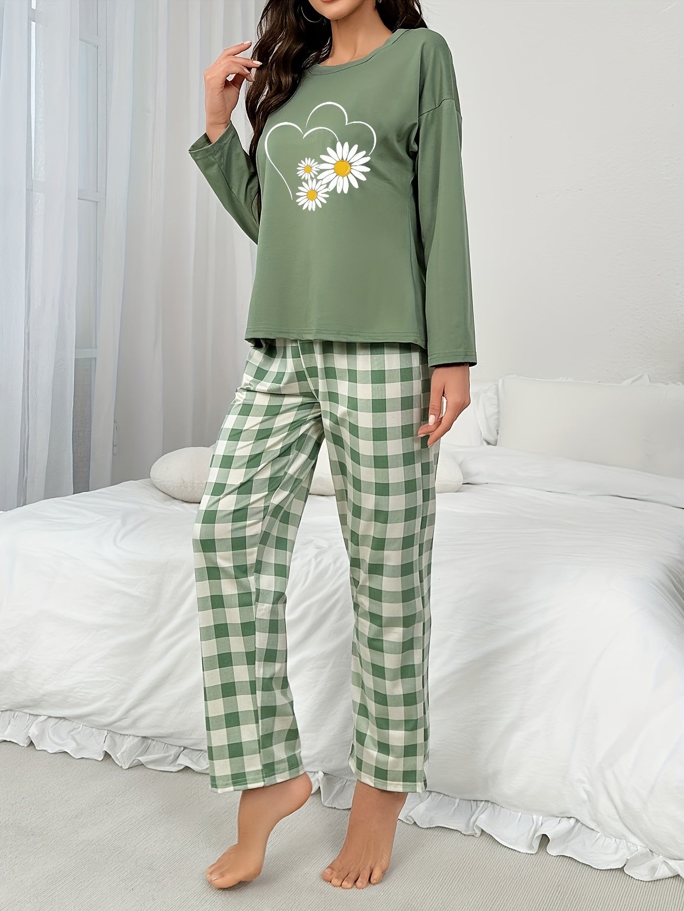 Floral Print Long Sleeve Loungewear Pyjama Set for Women