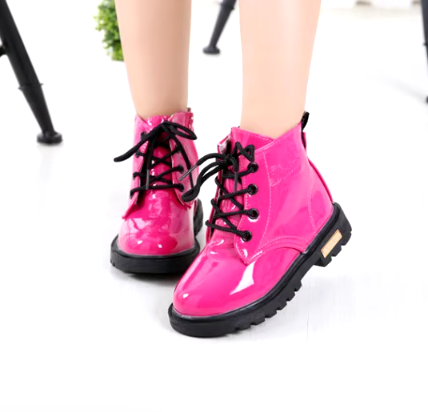 Lightweight Children's Boots with Lace-Up Closure and Non-Slip Sole
