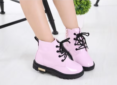 Lightweight Children's Boots with Lace-Up Closure and Non-Slip Sole