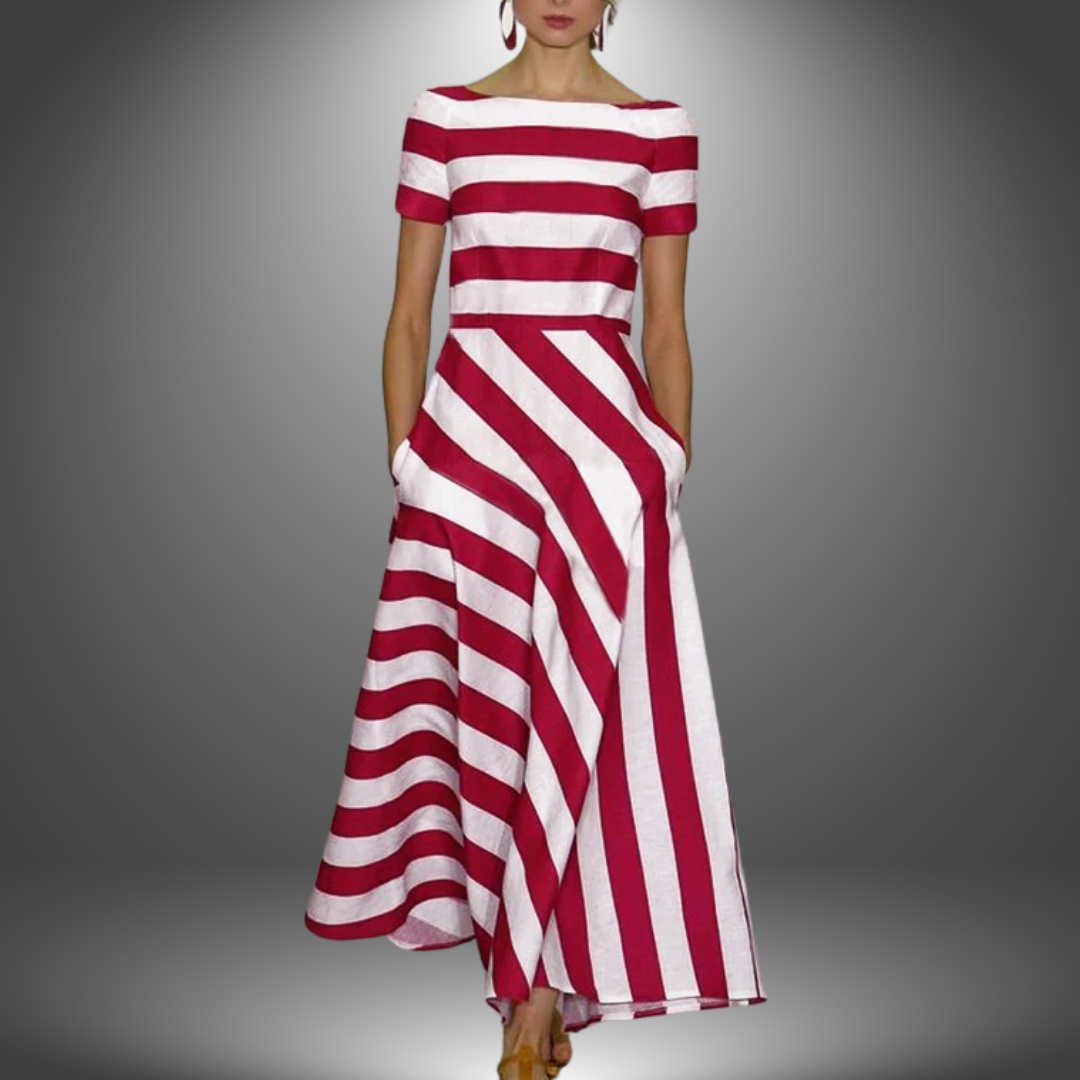Riviera Stripe Maxi Dress – Diagonal Stripes &amp; Stylish Statement