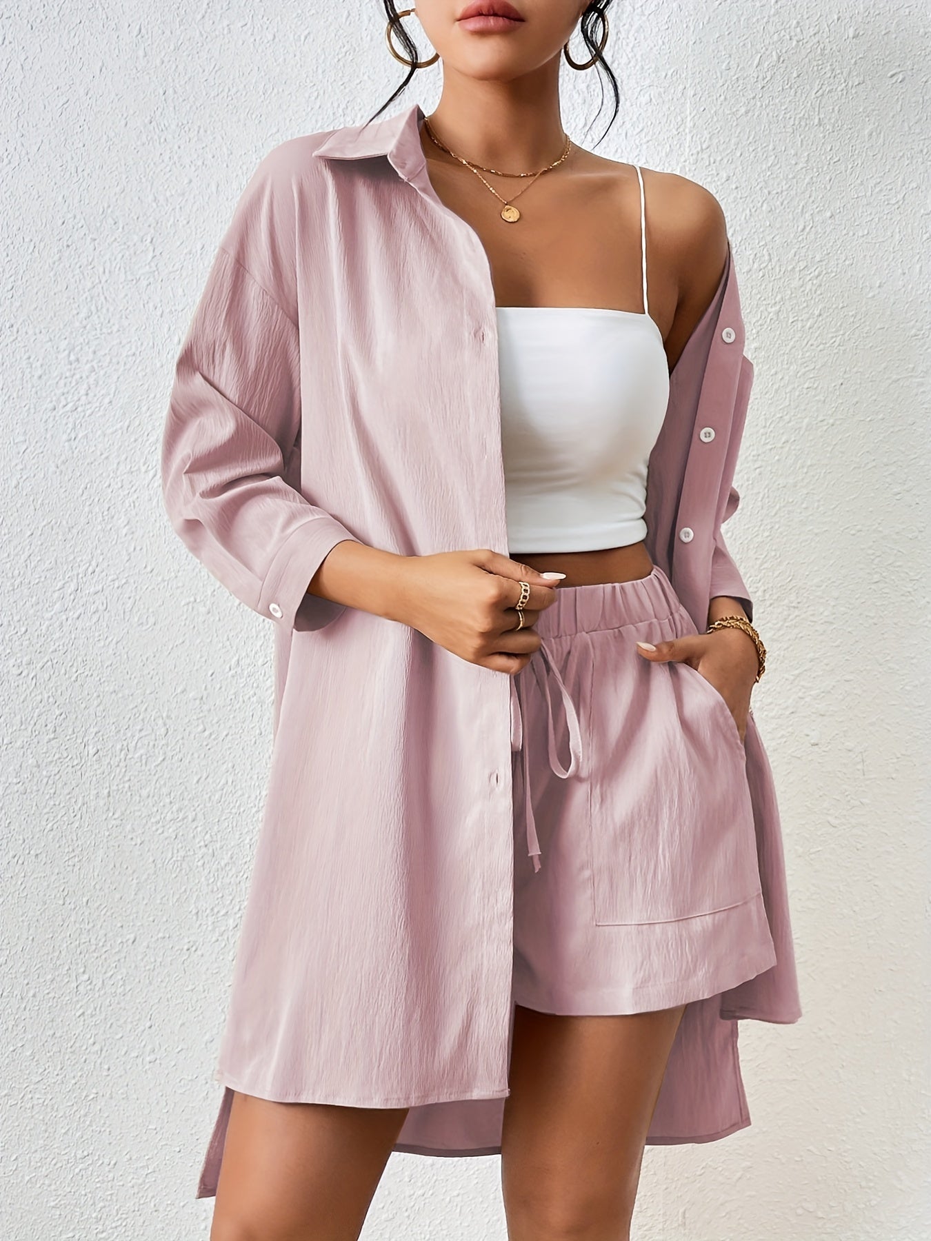 luxurious ladies set with shirt and shorts