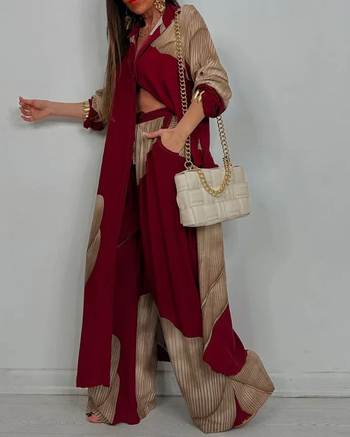 Airy Women's Co-ord Set with Wide Pants and Loose-Fitting Blouse