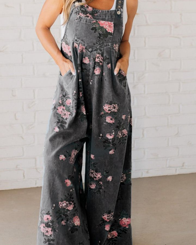Bloom Garden Jumpsuit – Relaxed Wide-Leg &amp; Vintage Floral Print
