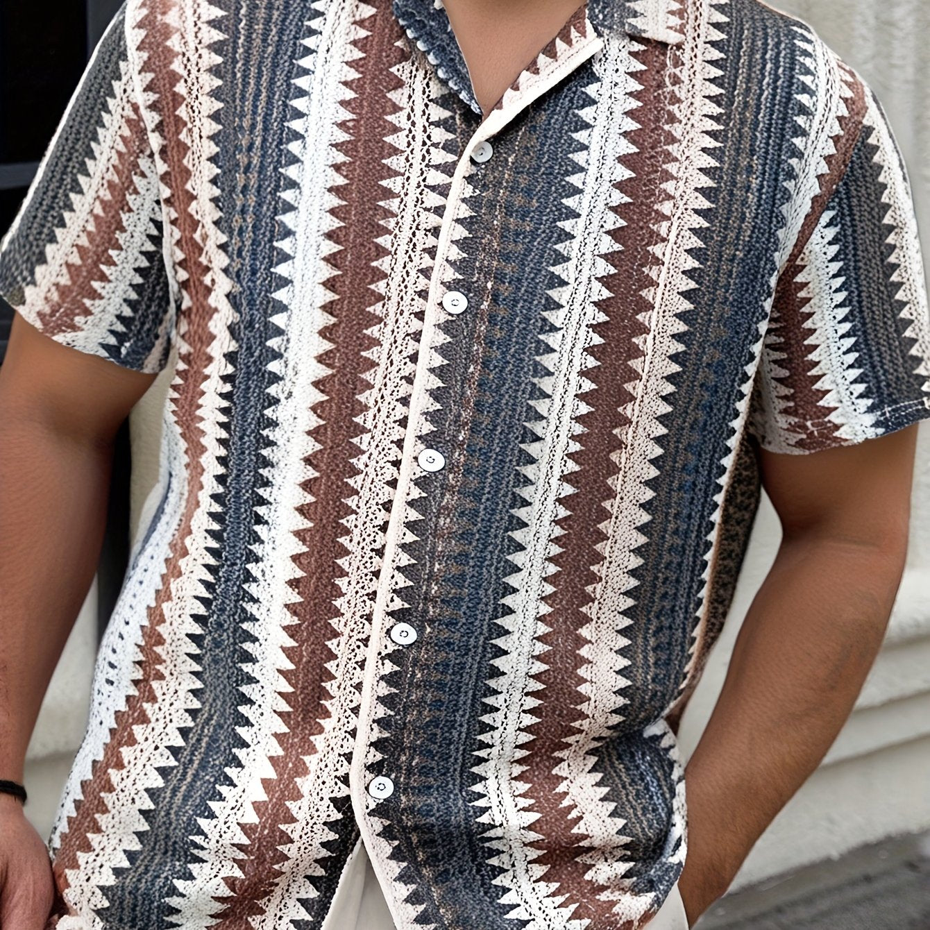 Men's Summer Casual Short Sleeve Shirt – Lightweight Woven Fabric