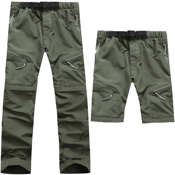 Men's Outdoor Trousers with Zip-Off Legs Made of Quick-Drying Material